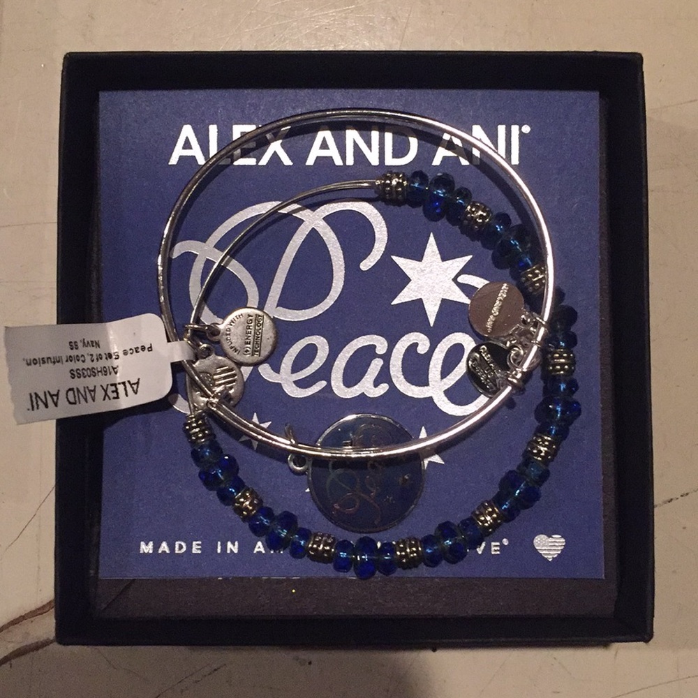Alex and Ani Peace bracelet, set of 2